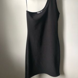 Black Pull & Bear One-Shoulder Bodycon Mini Dress